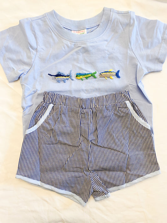 SUMMER COLLECTION: French Knot Fish Shorts Set