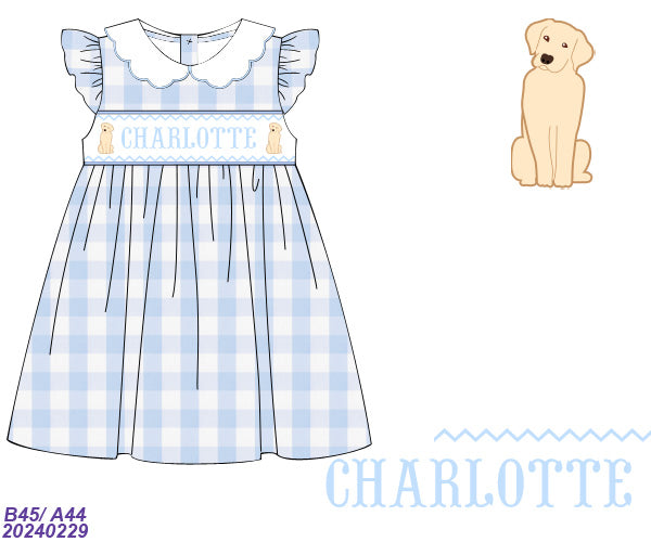 PRE ORDER: Puppy Name Smock Dress