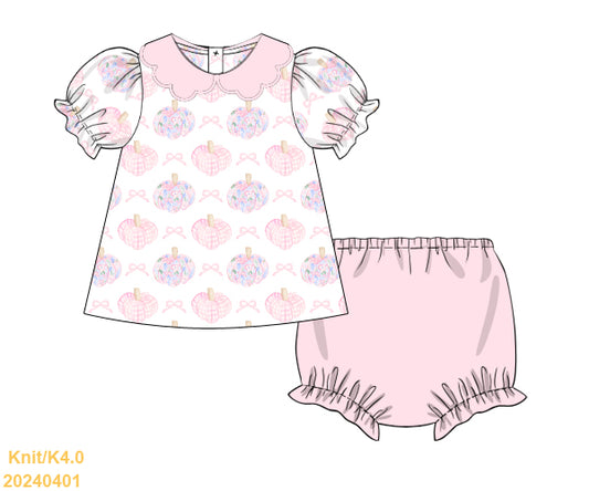 Fall Collection: Pink Pumpkin Bloomer Set