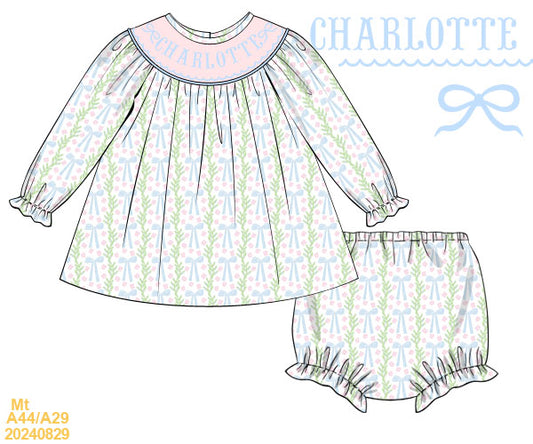 PRE SALE: CHARLOTTE BOW BLOOMER SET