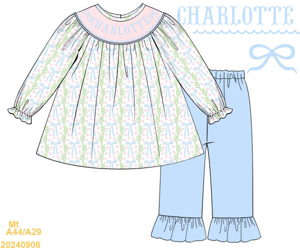 PRE SALE: CHARLOTTE BOW PANTS SET