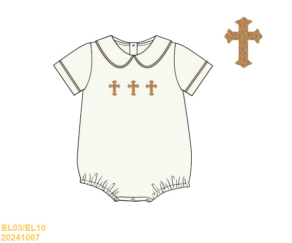 SPRING PRE SALE: Linen Cross Boy Bubble