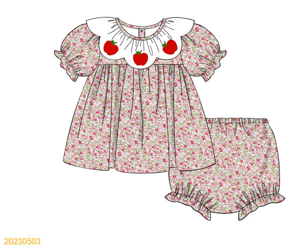 SCHOOL COLLECTION: Floral Apple Diaper Set – Tutti Frutti Kids Co