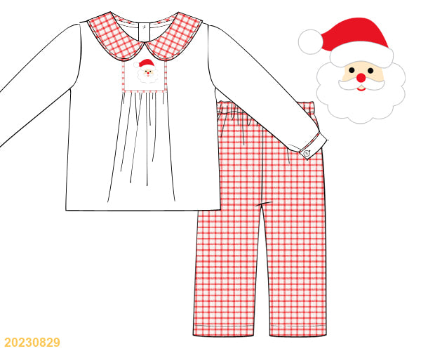 CHRISTMAS COLLECTION: Smocked Santa Pants Set Boys