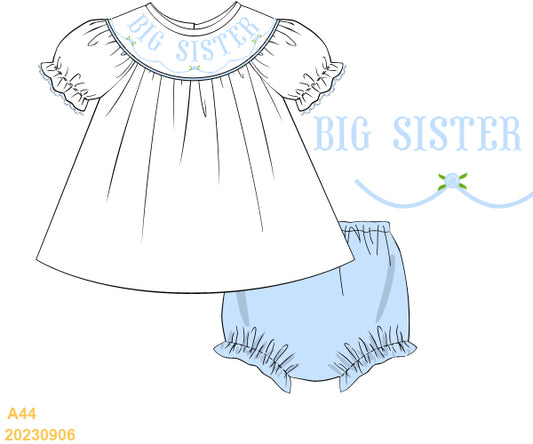 BIG SISTER BLOOMER SET BLUE