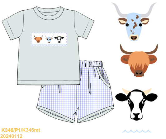 Fall Collection: Smocked Cow shorts set