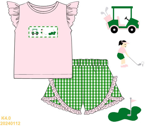 Spring Collection: Smocked Golf Shorts Set