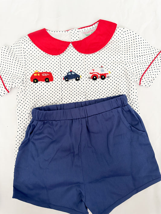 First Responder Boys Shorty Shorts set