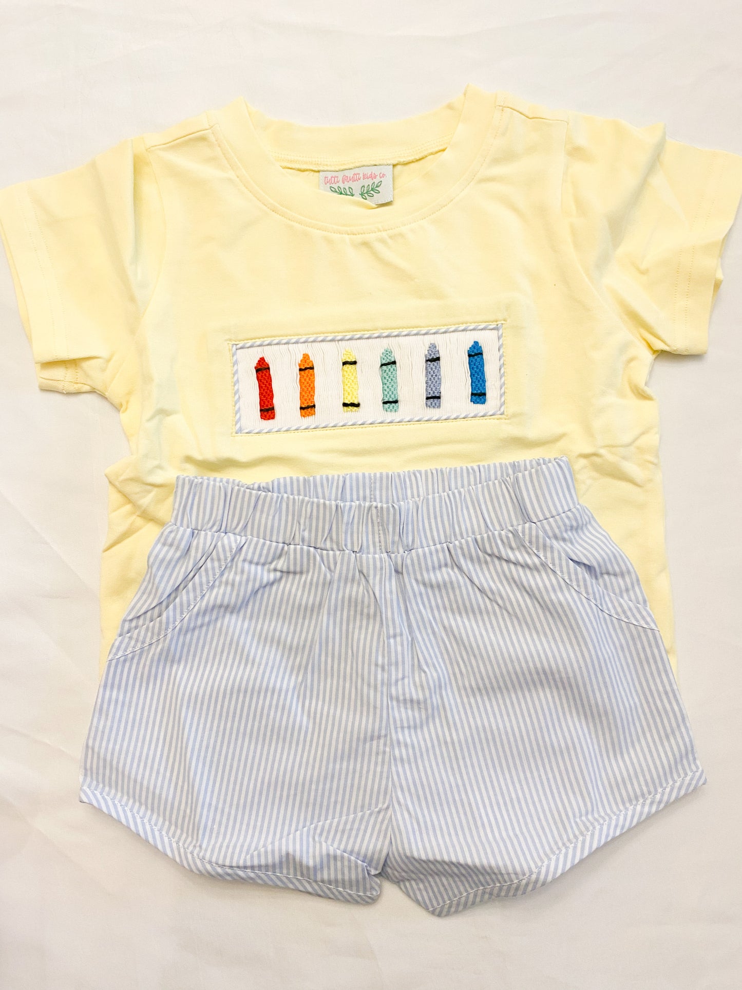 SCHOOL COLLECTION: Crayon Shorty shorts set