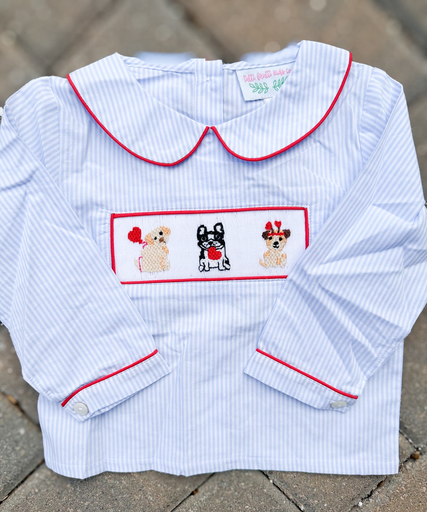 VALENTINE COLLECTION: Valentine Puppies Collared Shirt