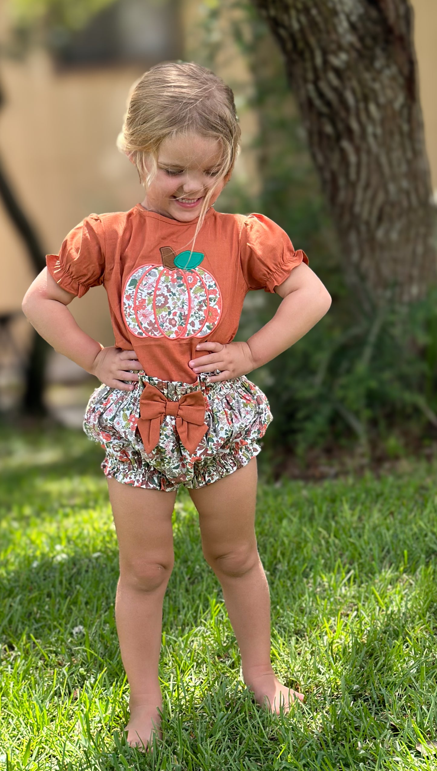 Floral pumpkin shortie set