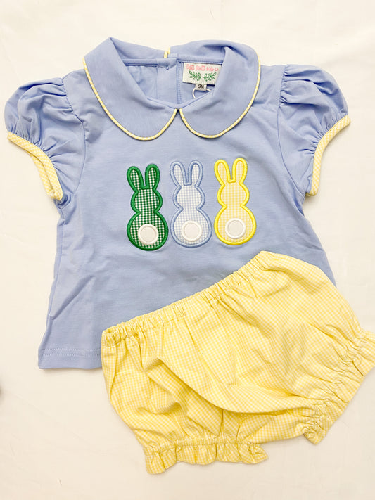 Easter Collection: Bunny Trio Diaper Set Girls